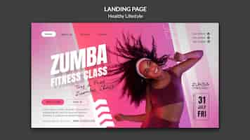 PSD gratuito página de inicio de la clase de fitness de zumba