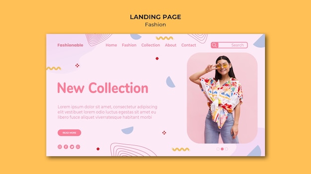 PSD gratuito página de inicio de la colección de moda