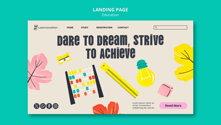 PSD gratuito página de inicio del concepto de educación de diseño plano
