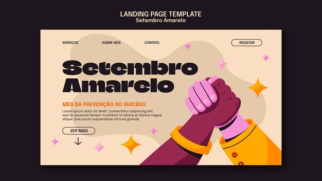 Página de inicio de conciencia de septiembre amarelo