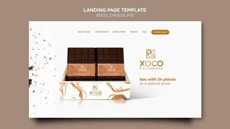 PSD gratuito página de inicio de delicioso chocolate