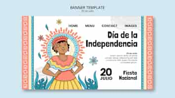 PSD gratuito página de inicio del día de la independencia de colombia