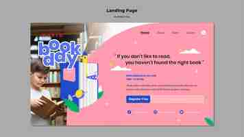 PSD gratuito página de inicio del día mundial del libro