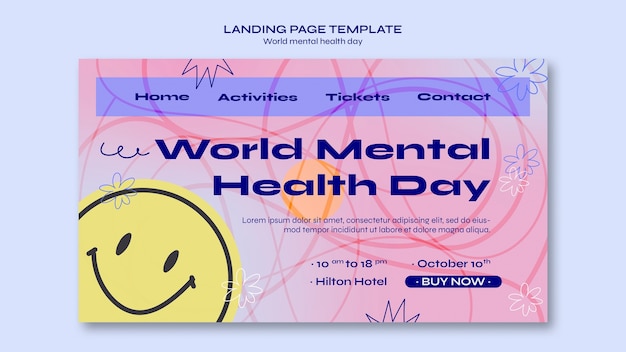 PSD gratuito página de inicio del día mundial de la salud mental