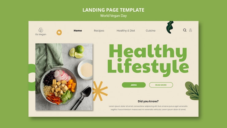 PSD gratuito página de inicio del día mundial vegano