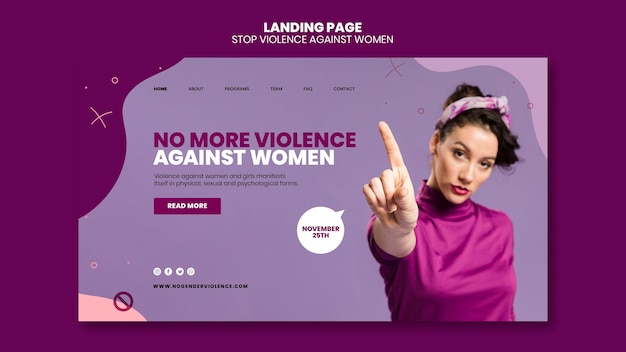 PSD gratuito página de inicio de eliminación de la violencia contra la mujer