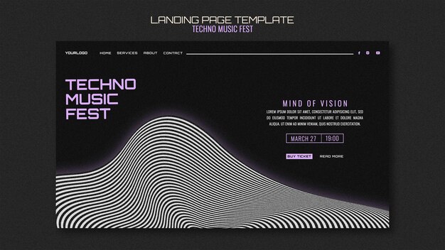 Página de inicio del festival de música tecno
