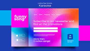 PSD gratuito página de inicio de la fiesta de karaoke en degradado