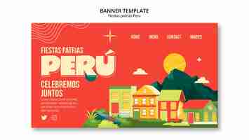 PSD gratuito página de inicio de fiestas patrias perú