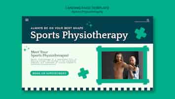 PSD gratuito página de inicio de fisioterapia deportiva.