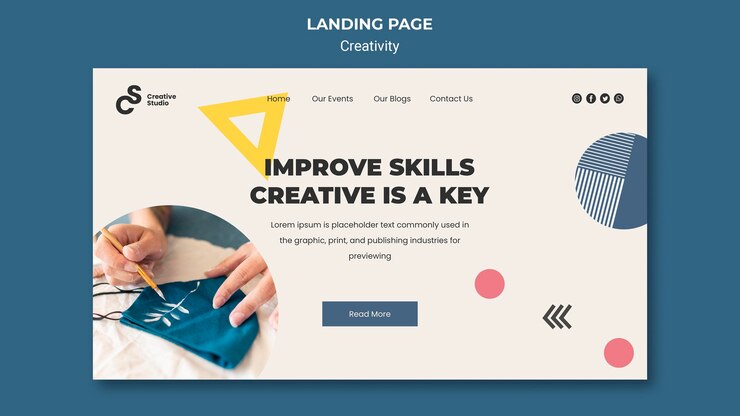 PSD gratuito página de inicio de habilidades creativas