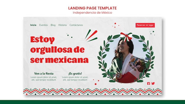 PSD gratuito página de inicio de la independencia mexicana