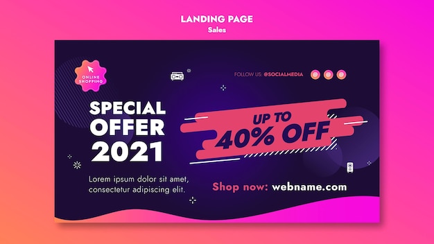 Página de inicio de ofertas de ventas
