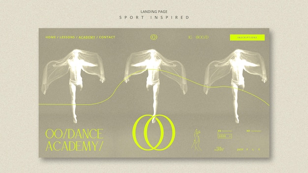 PSD gratuito página de inicio de plantilla de academia de baile
