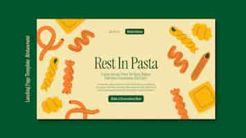 PSD gratuito página de inicio de restaurante italiano de diseño plano.