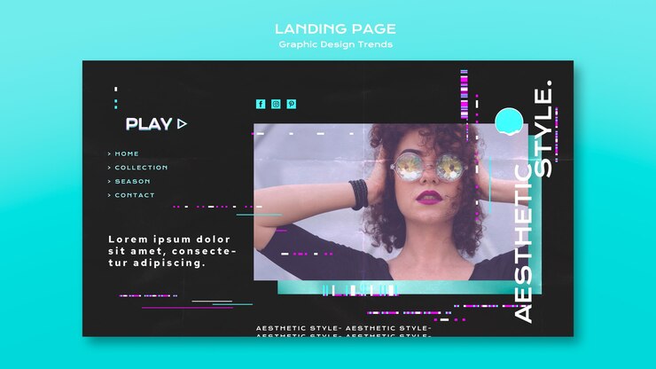 PSD gratuito página de inicio de tendencias de diseño gráfico