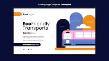 PSD gratuito página de inicio de transporte ecológico de diseño plano