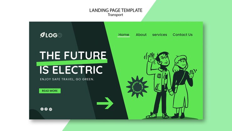 PSD gratuito página de inicio de transporte seguro