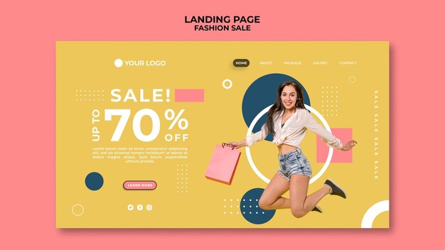 Página de inicio de venta de moda