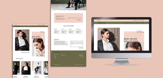 Página web para tienda de moda online minimalista
