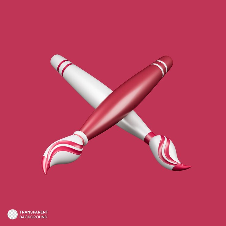 PSD Gratis paint brush color of the year 2023 3d illustration