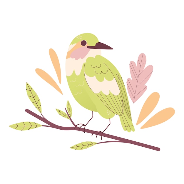 Pájaro lindo en la rama
