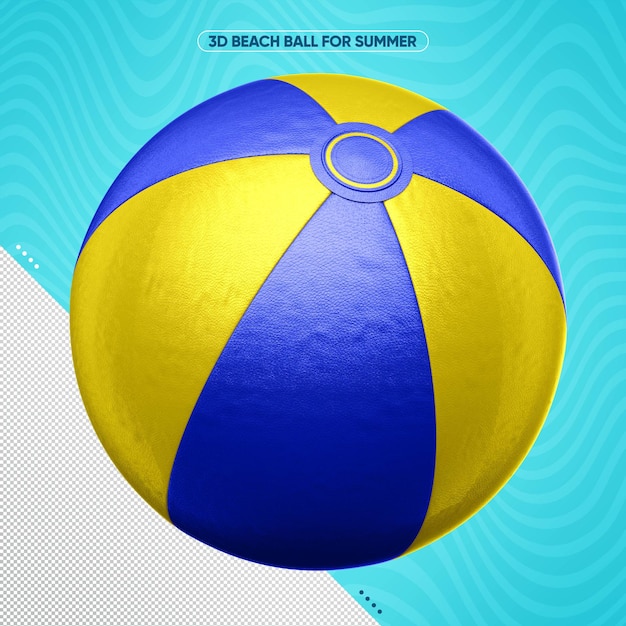 Pallone da spiaggia estivo giallo con blu scuro