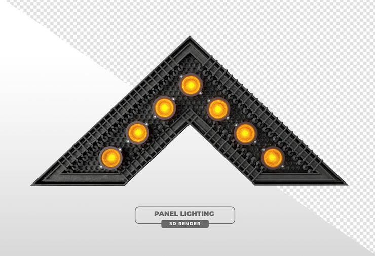 PSD gratuito pannello di illuminazione a forma di v con proiettori par rendering 3d
