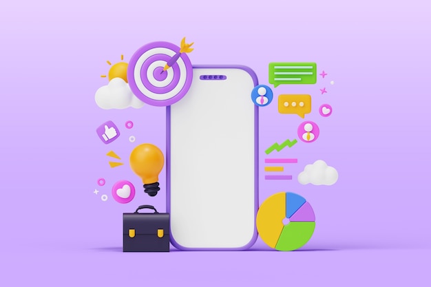Pantalla de dispositivo en blanco de marketing