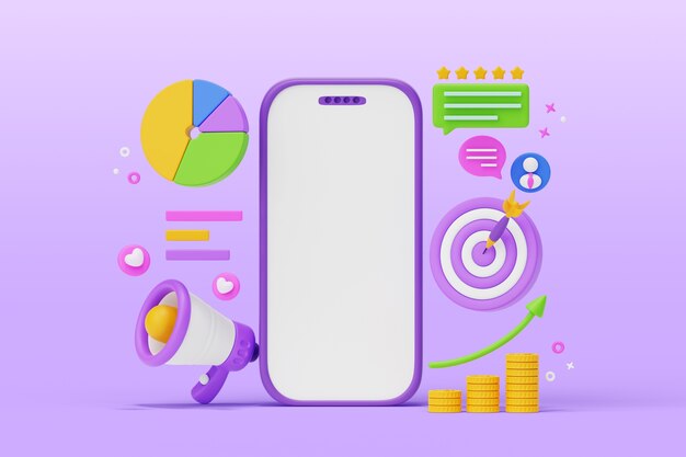 Pantalla de dispositivo en blanco de marketing
