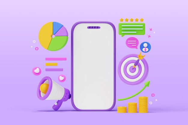 Pantalla de dispositivo en blanco de marketing