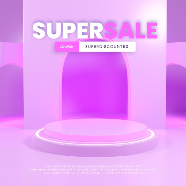 Pantalla de producto de podio de fondo realista 3D
