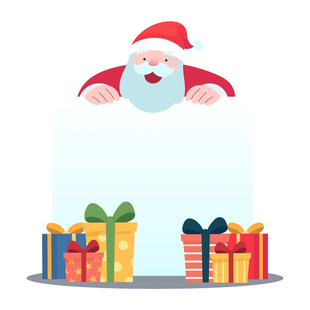 Papá Noel con ilustración de banner