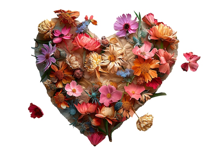 PSD gratuito papel rasgado con flores aisladas