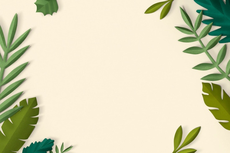 PSD Gratis paper craft leaf frame psd in spring tone
