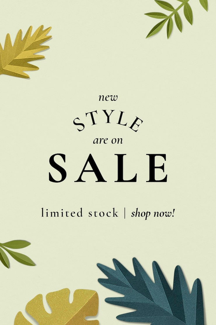 PSD Gratis paper craft leaf template psd in spring tone for social media ad