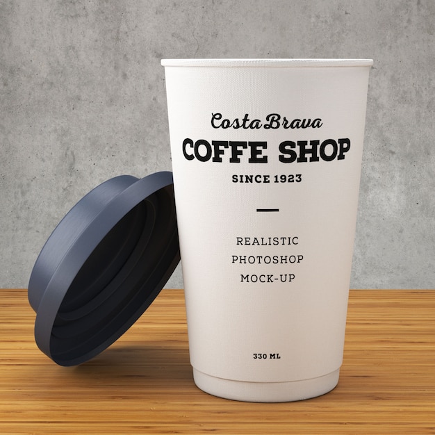 Gratis PSD papier koffie kopje mockup