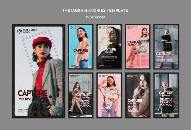 Paquete de historias de Instagram para capturar tu propio tema