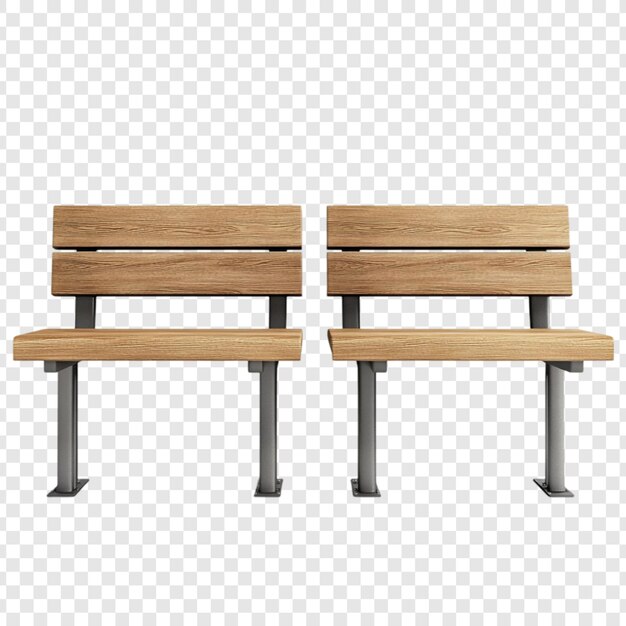 Un par de bancos modernos de madera para sentarse al aire libre de manera elegante y duradera