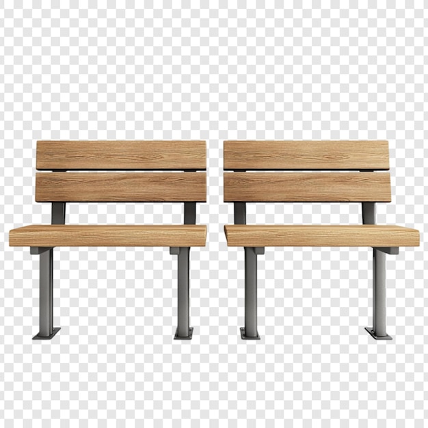 Un par de bancos modernos de madera para sentarse al aire libre de manera elegante y duradera