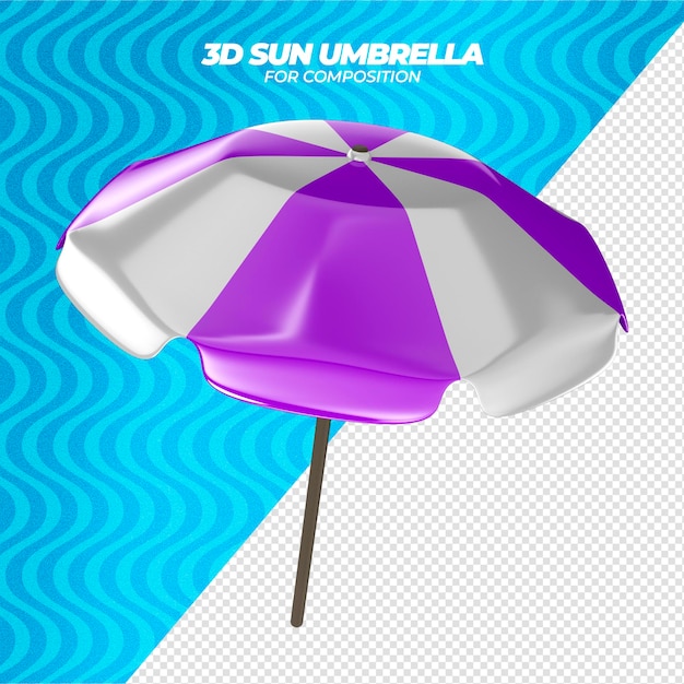 PSD gratuito paraguas de verano de render 3d para composición