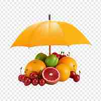 Gratis PSD paraplu fruit geïsoleerd op transparante achtergrond