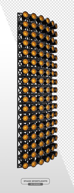 La pared curva de ámbar ilumina el escenario en la estructura de la armadura en renderización 3D