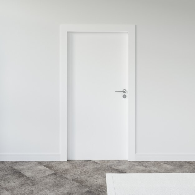 pared con maqueta de puerta en blanco