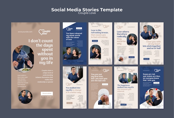 PSD gratuito a la pareja le encantan las historias de las redes sociales