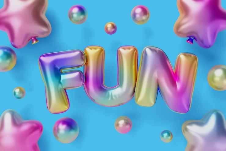 PSD gratuito parole con sfondo di palloncini abc