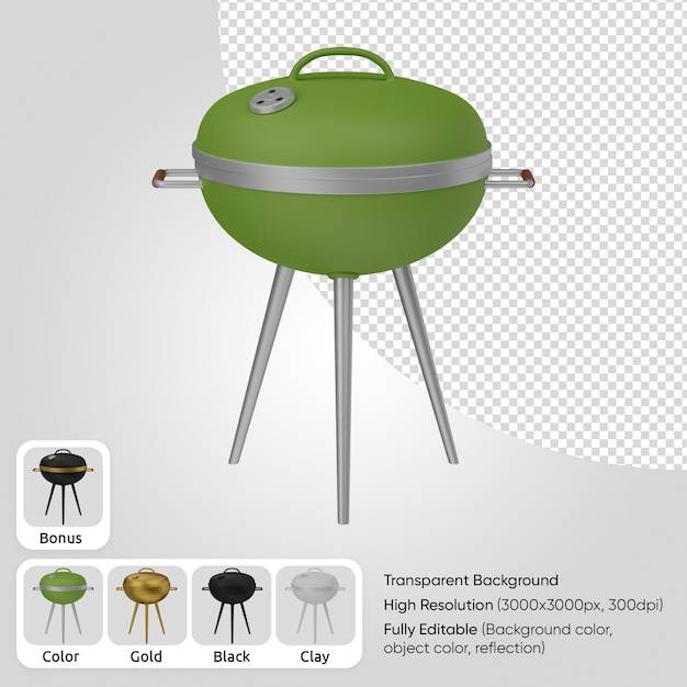 PSD gratuito parrilla de barbacoa 3d