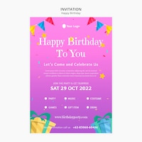 Partij uitnodiging van de verjaardag sjabloon