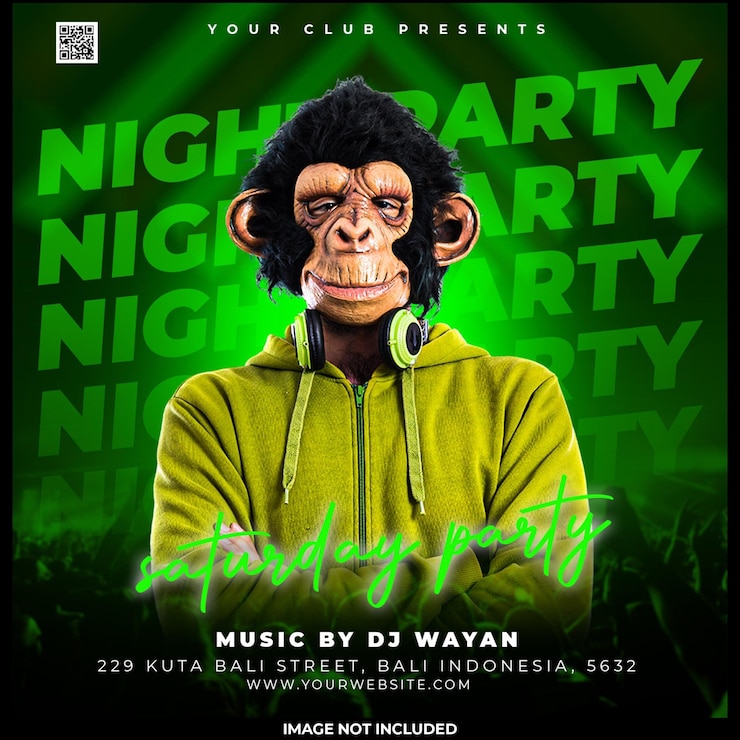 Gratis PSD party night club social media post sjabloon ontwerp