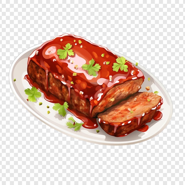 Pastel de carne aislado sobre fondo transparente